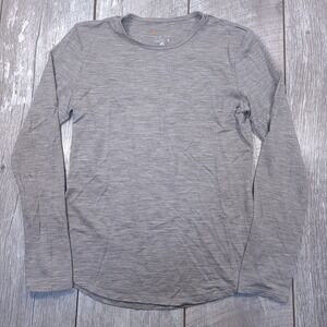 Cloudveil Base Layer Top Womens M Oatmeal 100% Merino Wool Long Sleeve Crew Neck